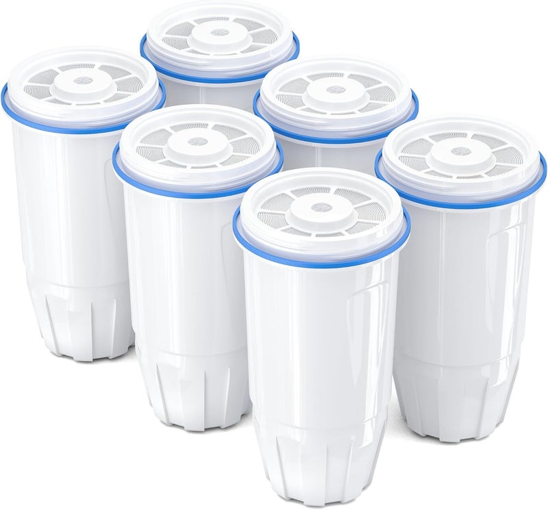 Bogda Upgraded Water Filter Replacement Fit for Zero Pitcher and Dispenser ZR-001 ZR-004 ZP-006 ZR-017, Five-Stage Filter System, Effectively Reducing Lead, Chromium, and Contaminants, 6 Packs, By - Image 1